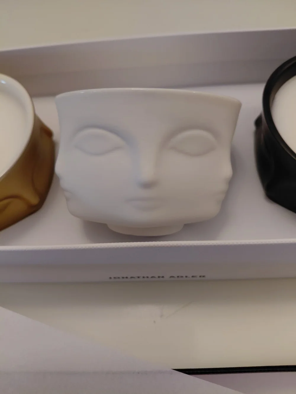 Jonathan Adler Muse Votive Set in Black, White & Gold